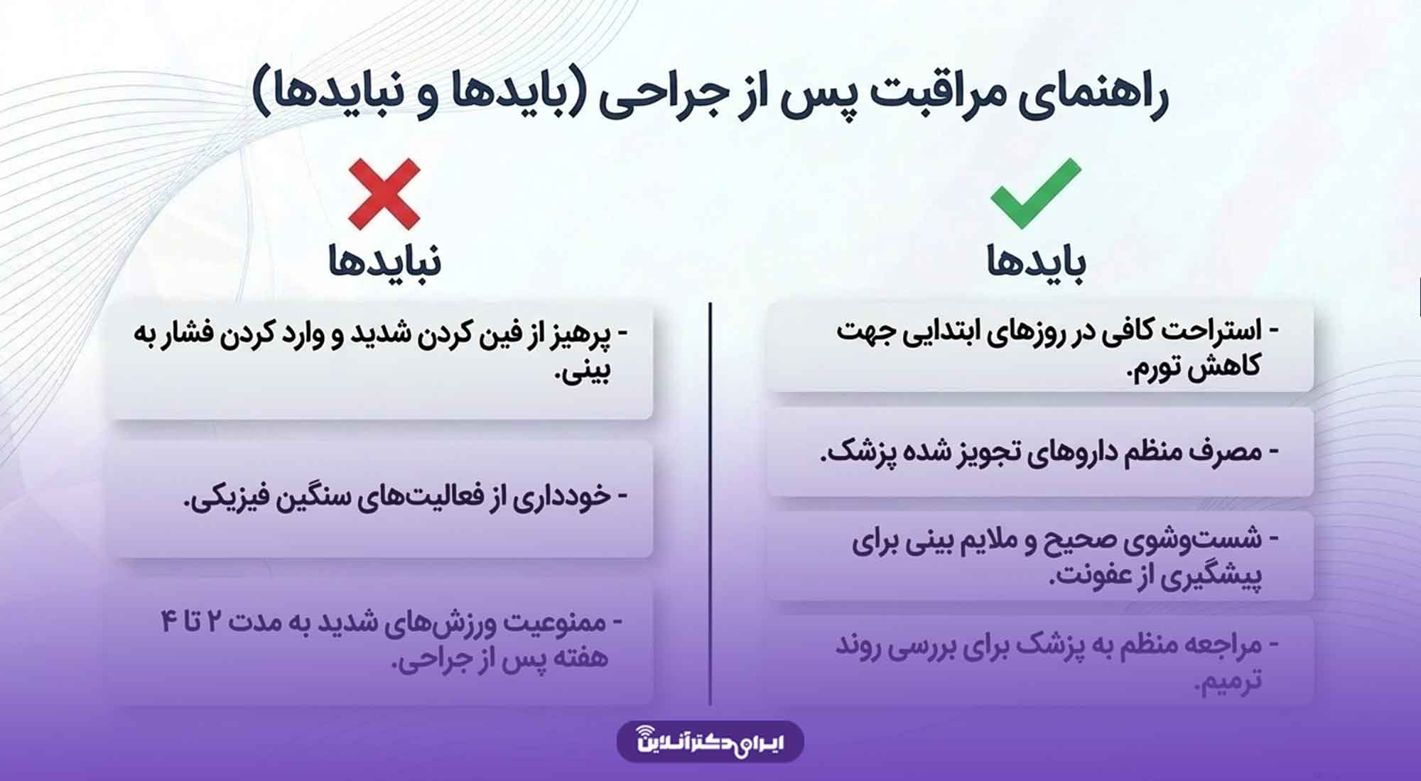 عمل سپتوپلاستی چیست؟ بررسی چگونگی و افراد واجد شرایط سپتوپلاستی 6 نکات مهم بعد از عمل سپتوپلاستی
